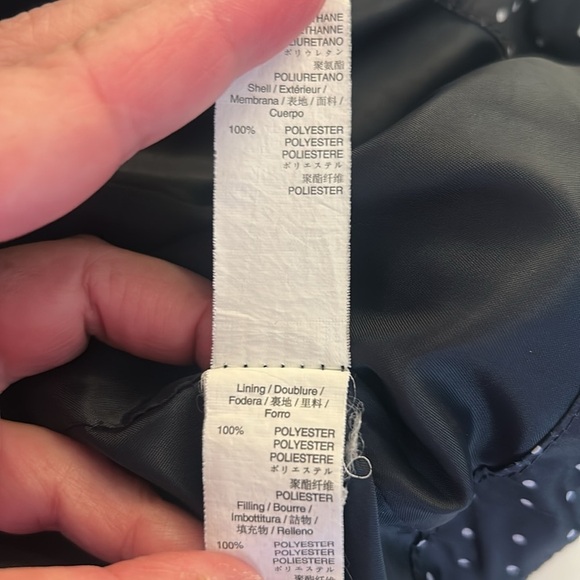 GAP Navy Blue Women's Zip Down Button Up Polka Dot Classic Puffer Vest Size XS - Picture 6 of 6